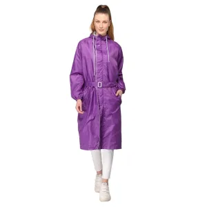 THE CLOWNFISH Raincoats for Women Waterproof Reversible Double Layer. Brilliant Pro Series (Purple, Large)