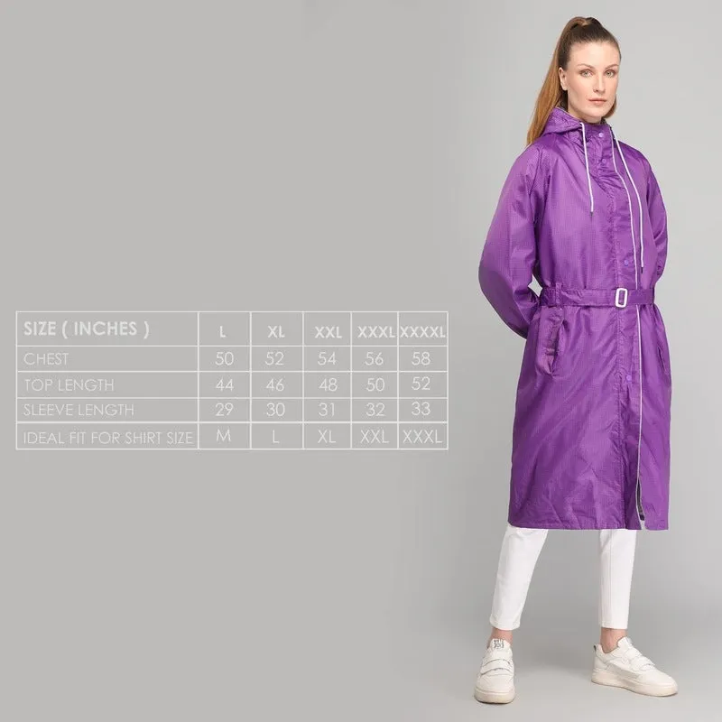 THE CLOWNFISH Raincoats for Women Waterproof Reversible Double Layer. Brilliant Pro Series (Purple, Large)