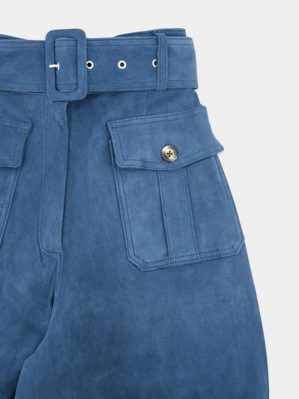 Topaz Leather Wide-Leg Pants