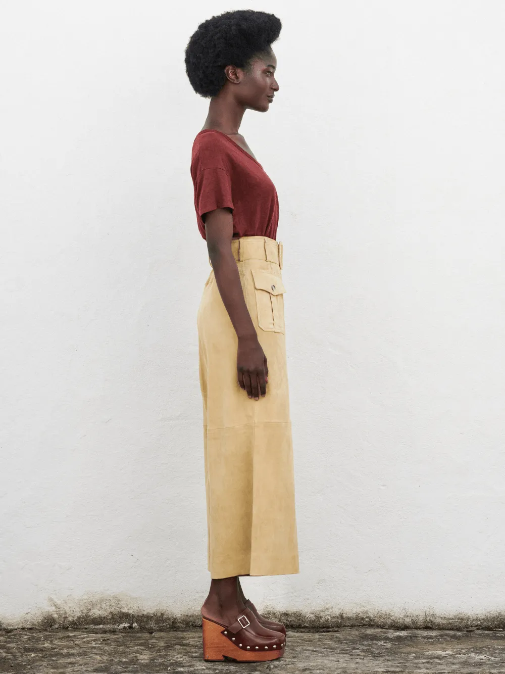 Topaz Leather Wide-Leg Pants