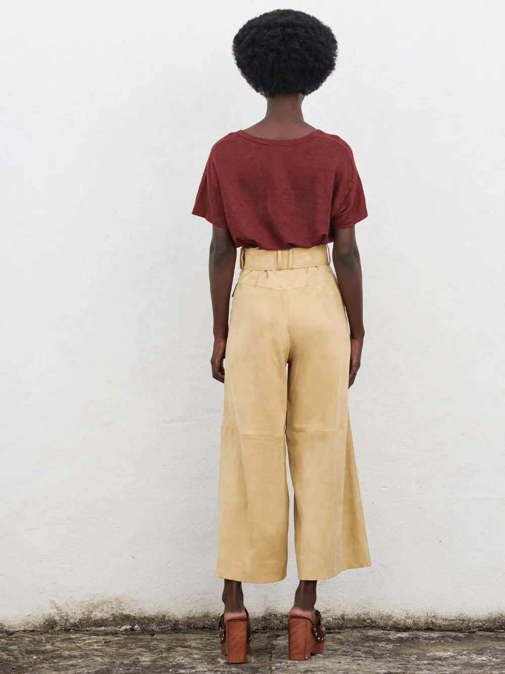 Topaz Leather Wide-Leg Pants