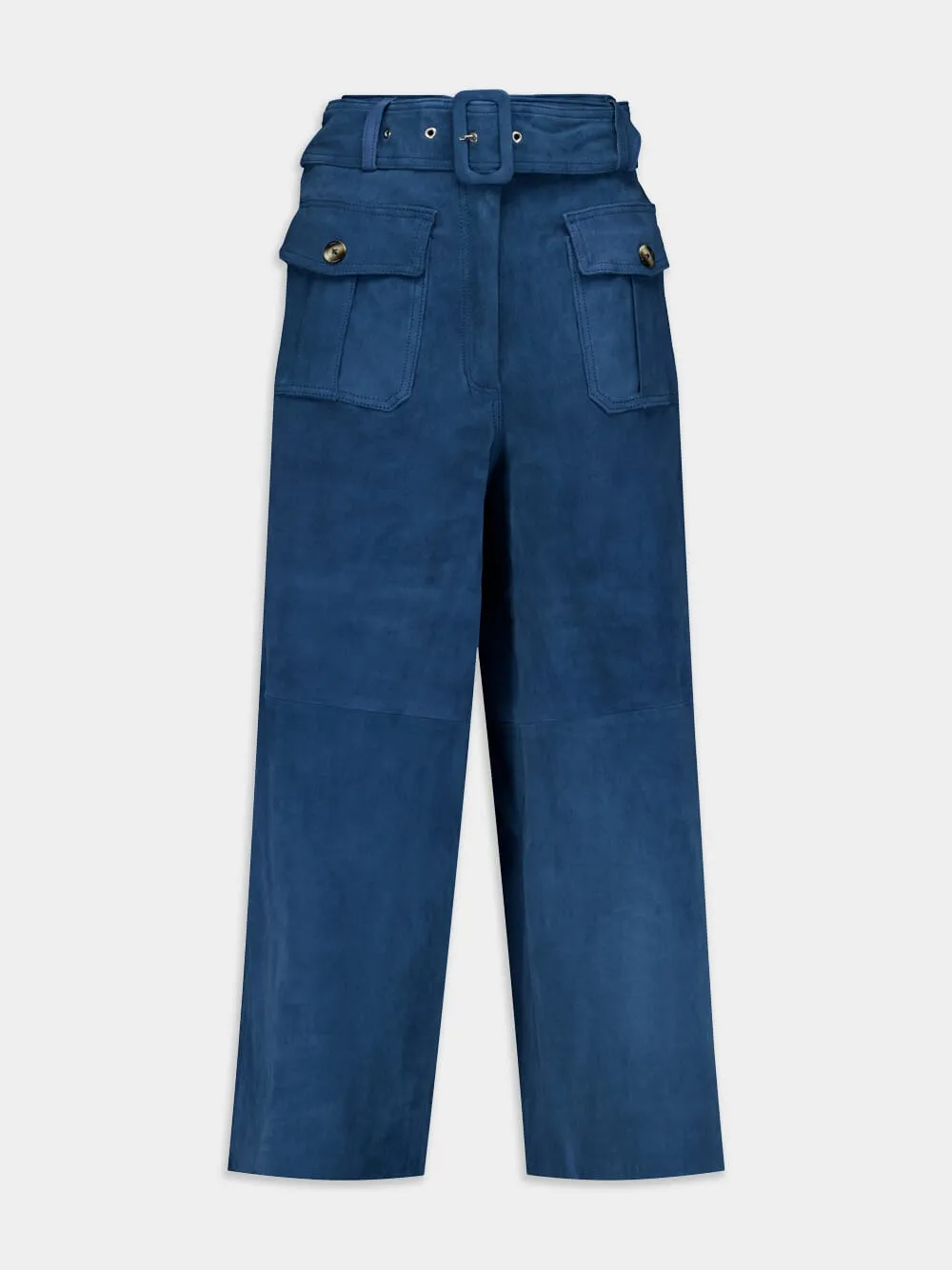 Topaz Leather Wide-Leg Pants