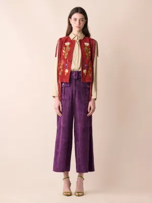 Topaz Leather Wide-Leg Pants