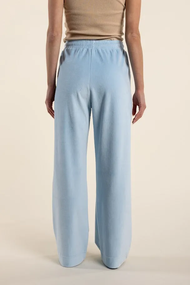 Two T's Velour Track Pants Ice Blue