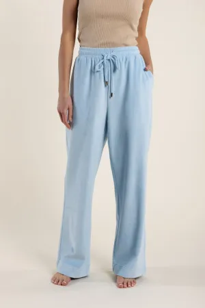 Two T's Velour Track Pants Ice Blue