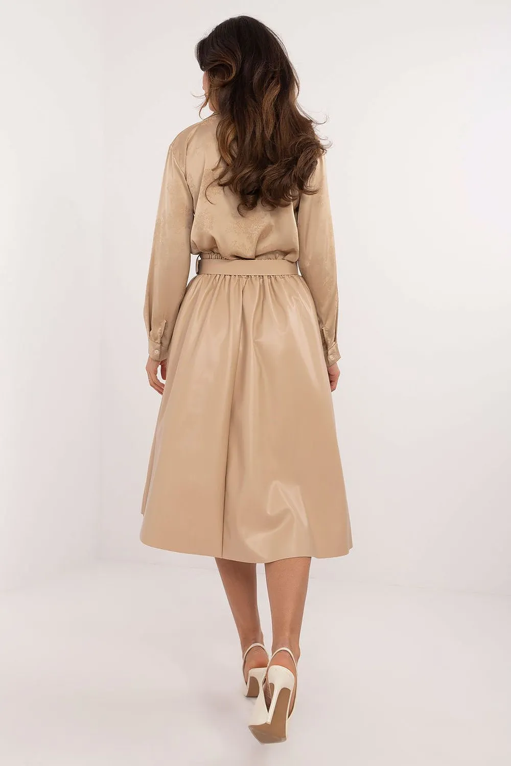 Unique flared cut midi skirt