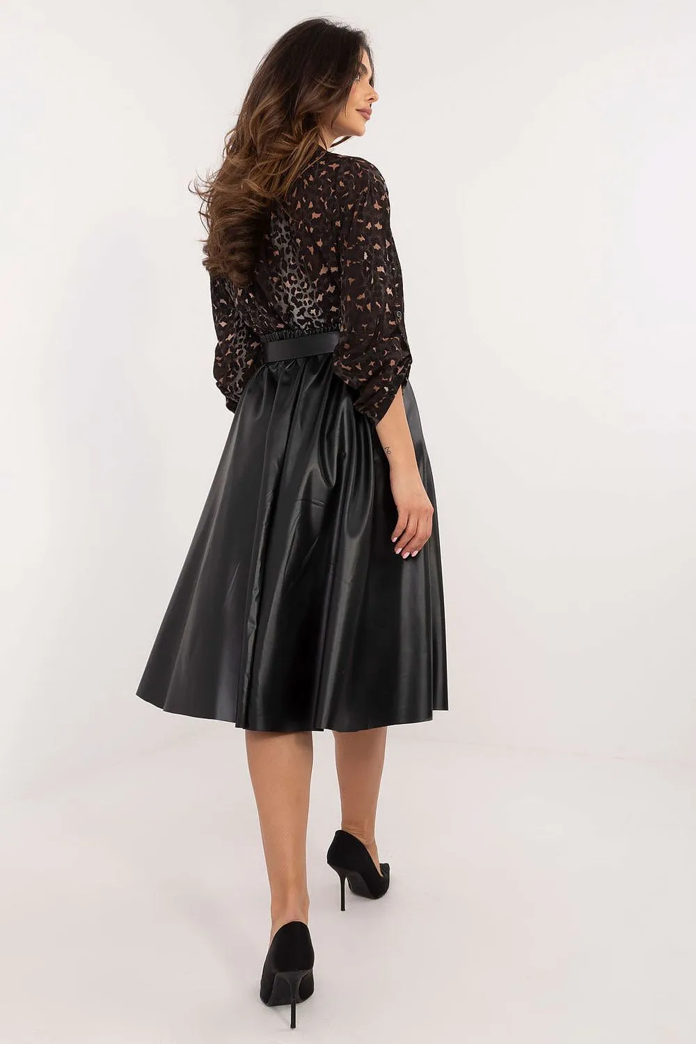 Unique flared cut midi skirt