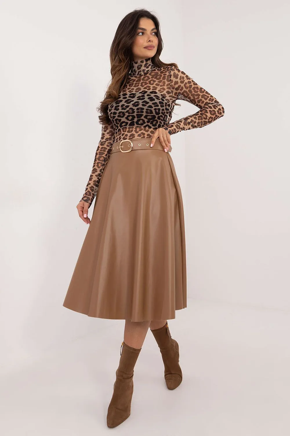 Unique flared cut midi skirt