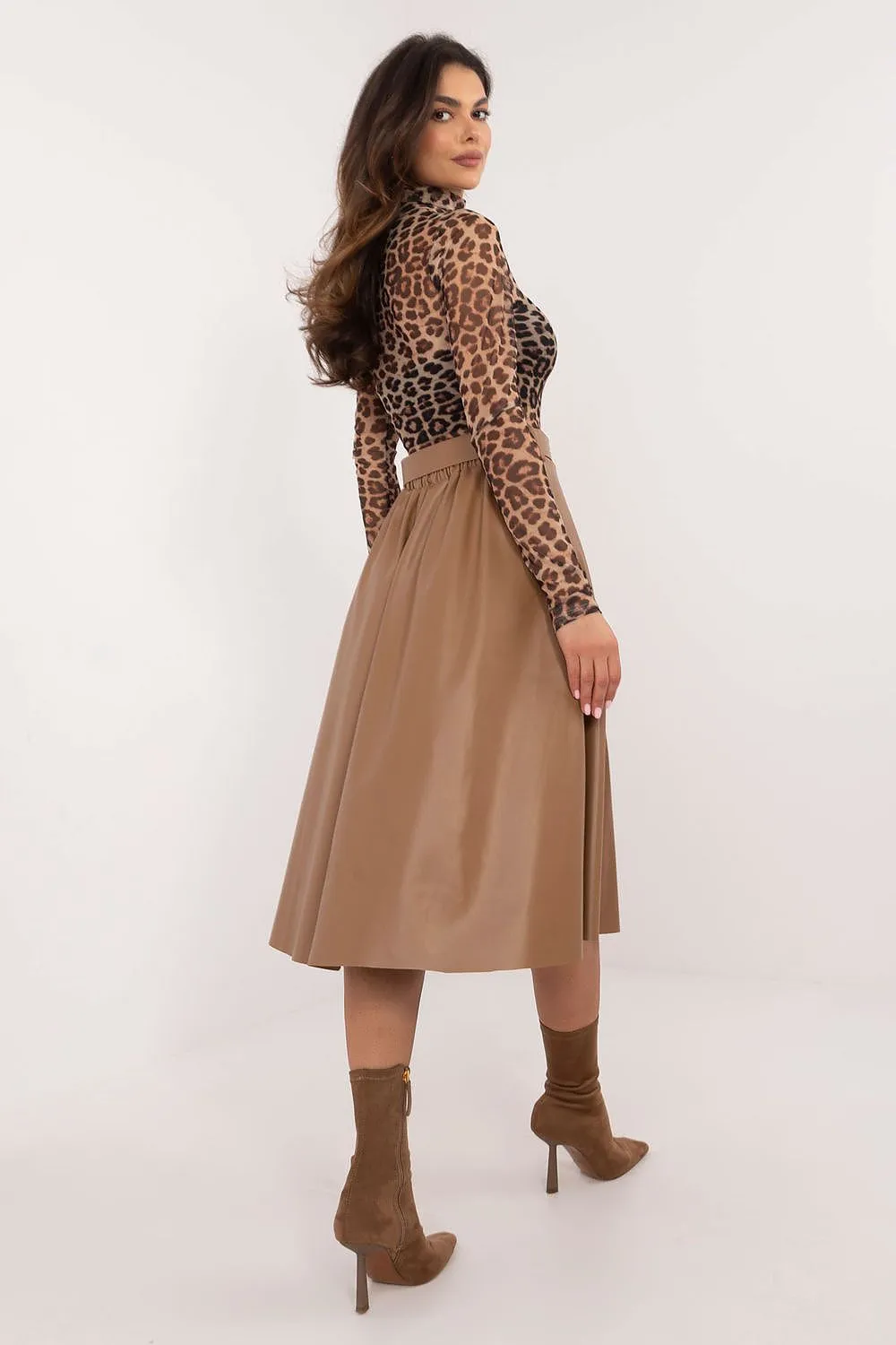 Unique flared cut midi skirt