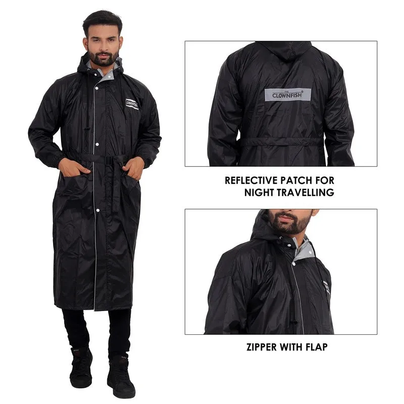 Unisex Waterproof Long Coat - Reversible Design with Adjustable Hood | Green Camo | Free Size