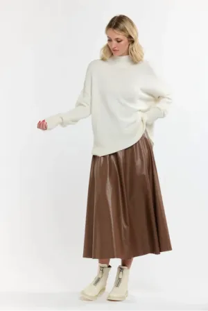 Updated Dakota PU Skirt - Tan
