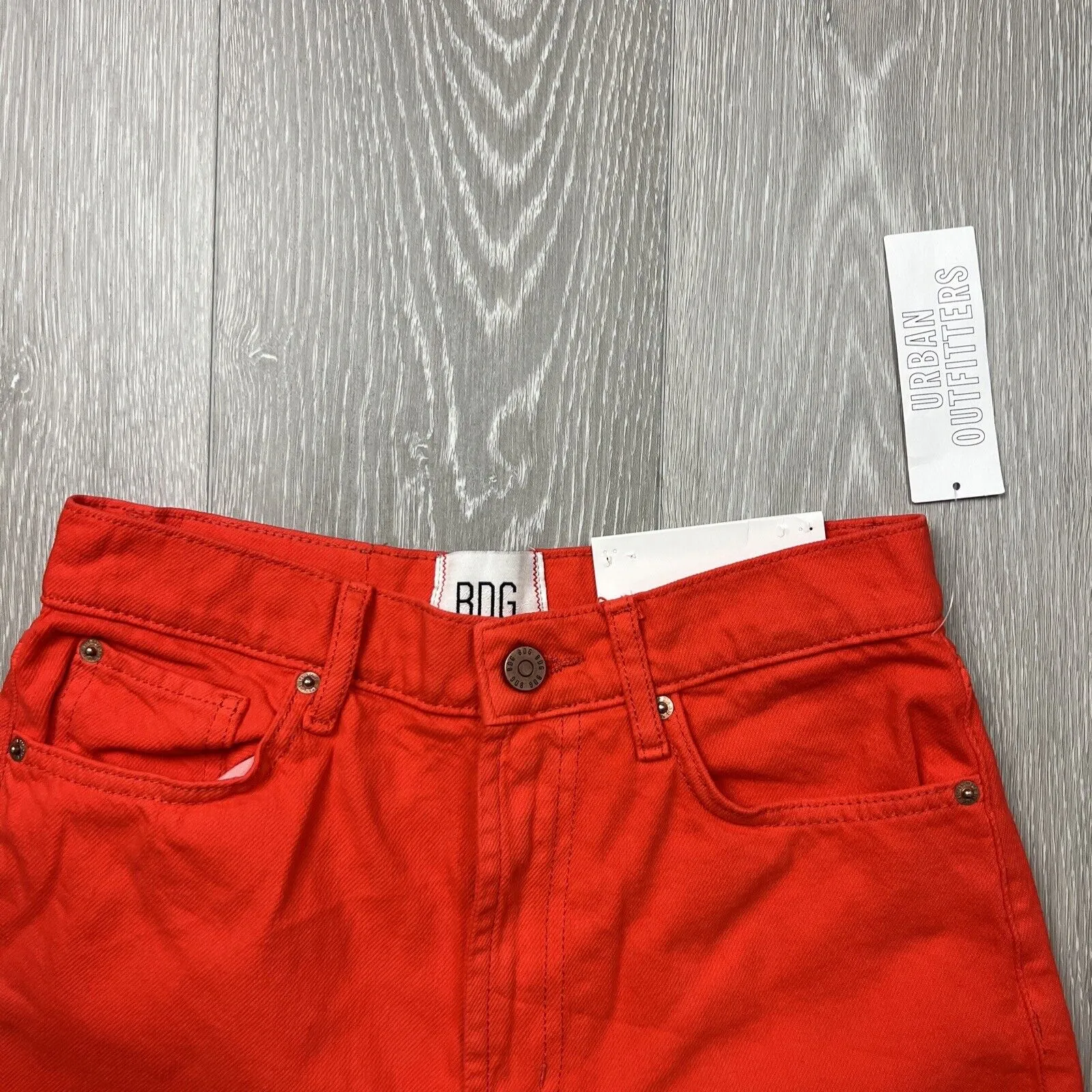 Urban Outfitters BDG Womens High & Wide Orange Jeans Size 27 (New)