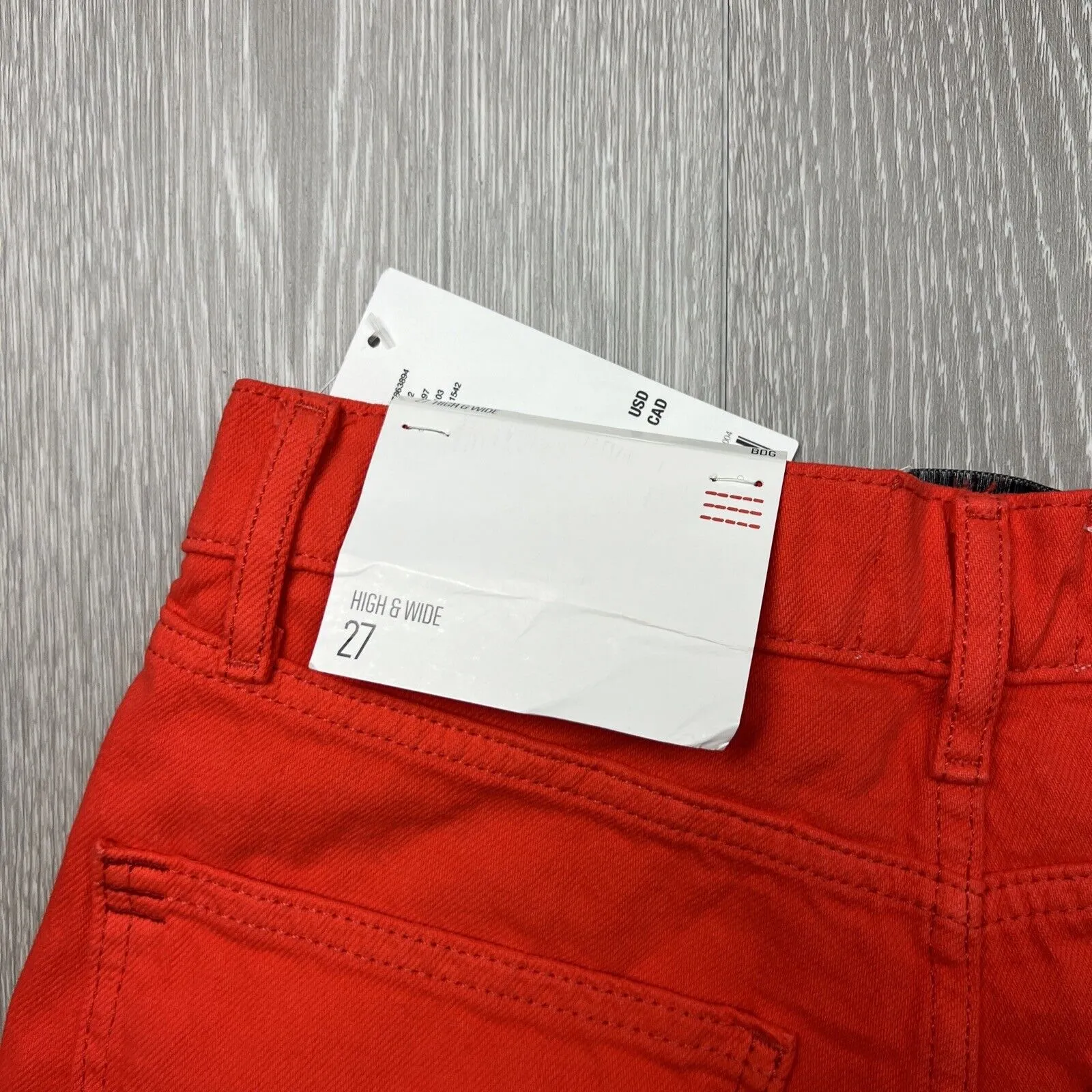 Urban Outfitters BDG Womens High & Wide Orange Jeans Size 27 (New)