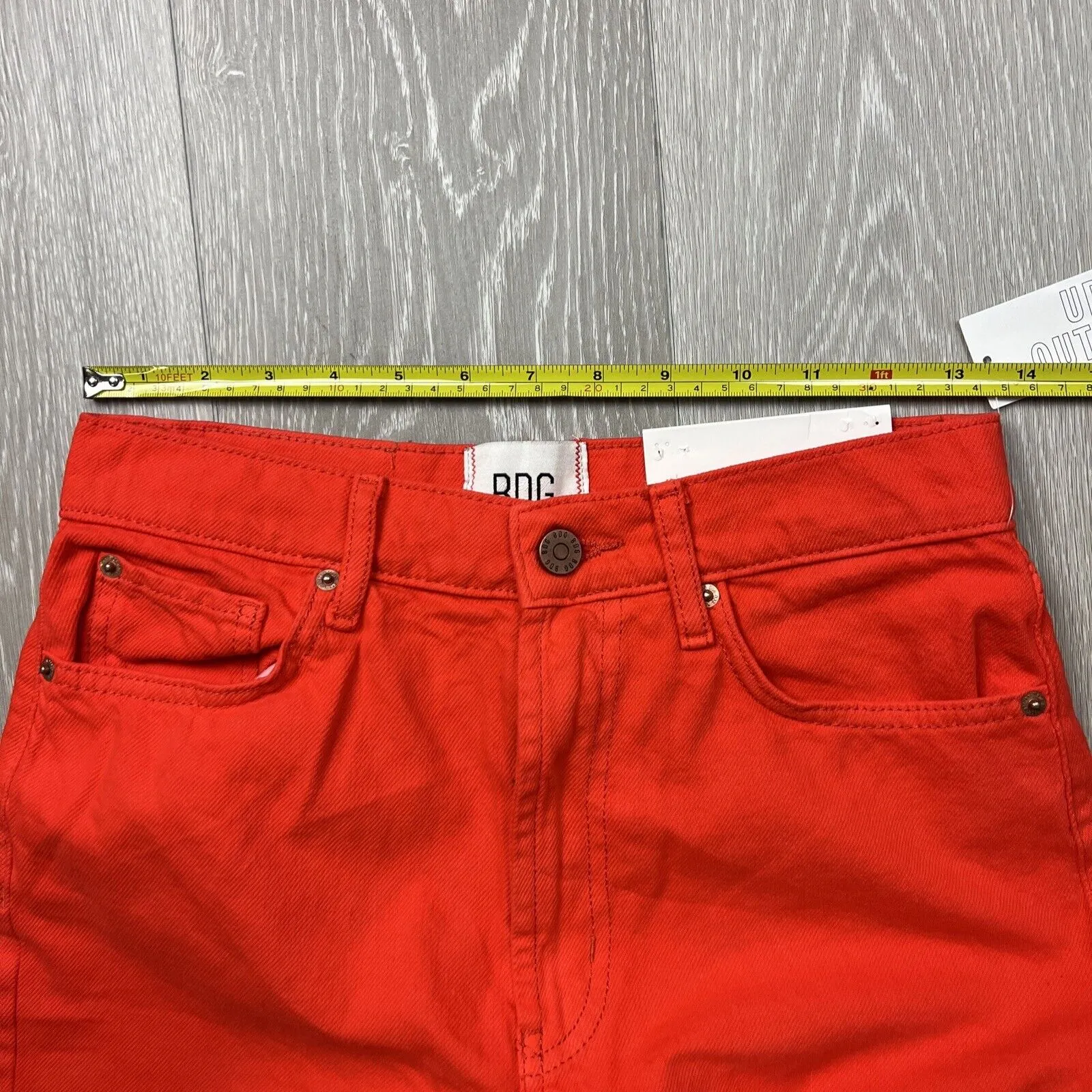 Urban Outfitters BDG Womens High & Wide Orange Jeans Size 27 (New)
