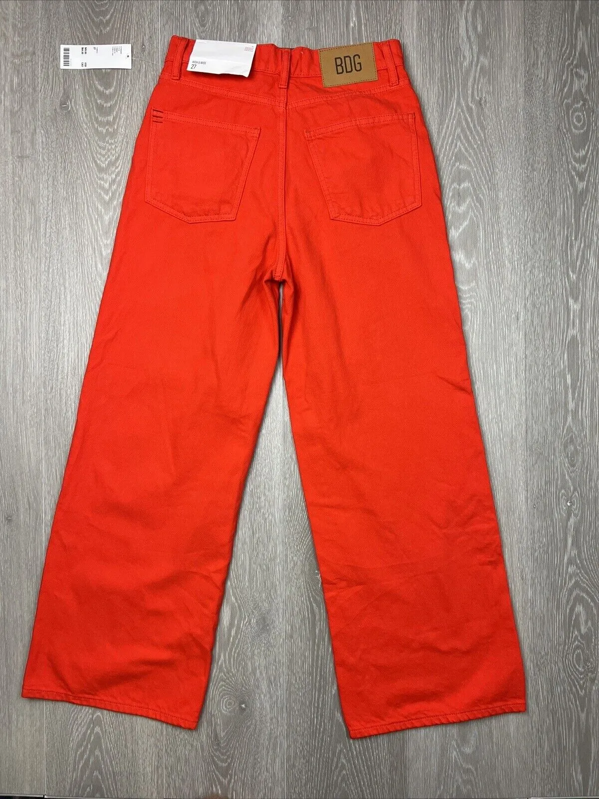 Urban Outfitters BDG Womens High & Wide Orange Jeans Size 27 (New)