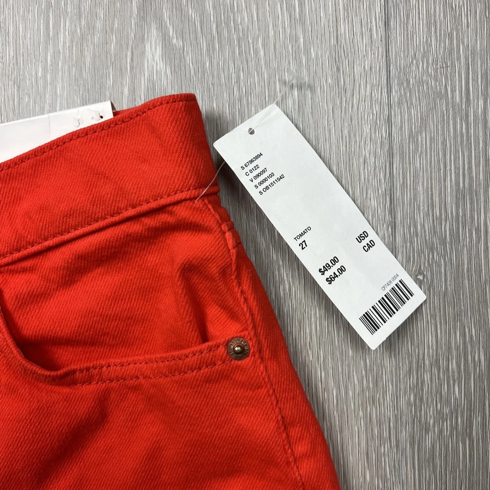 Urban Outfitters BDG Womens High & Wide Orange Jeans Size 27 (New)