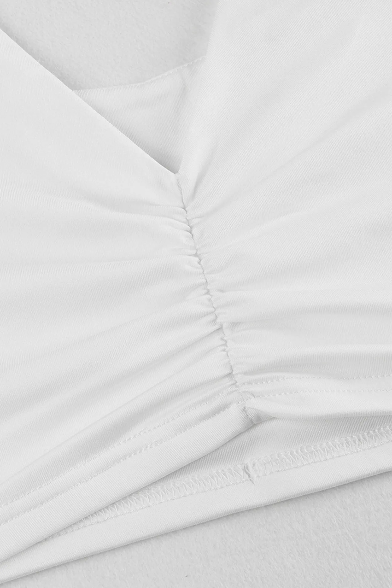 V Neck Fake Two-piece Crop Top Hollow Out Pants Set
