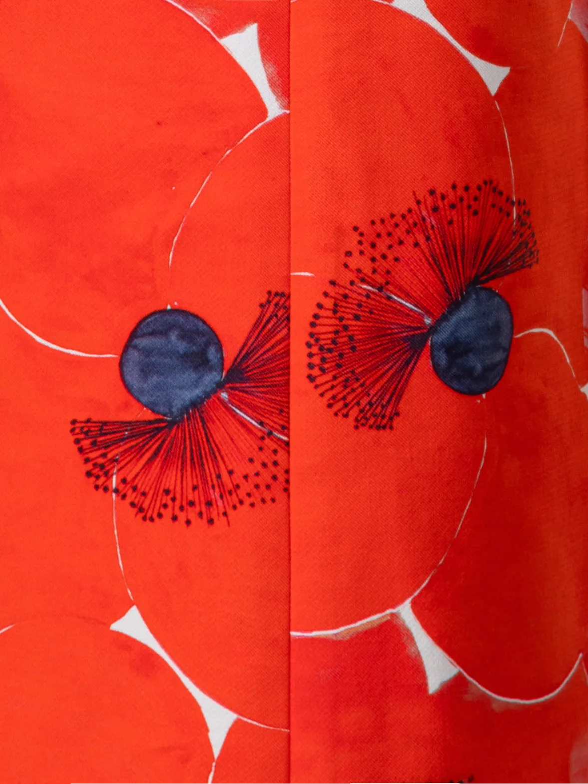 Wide Double-Face Pants with Poppy Print