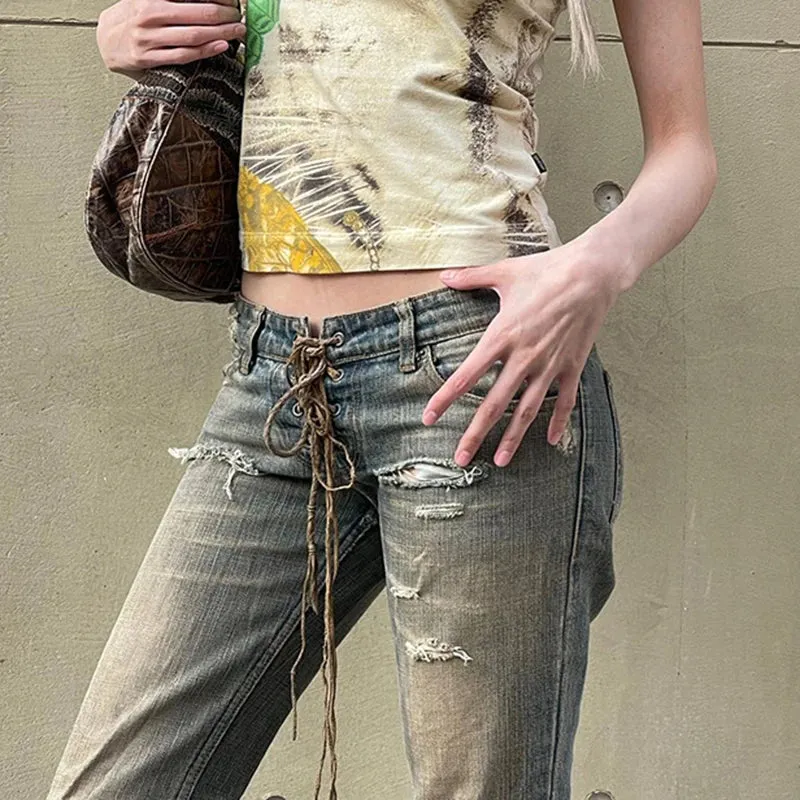 Wide Leg Denim Pants