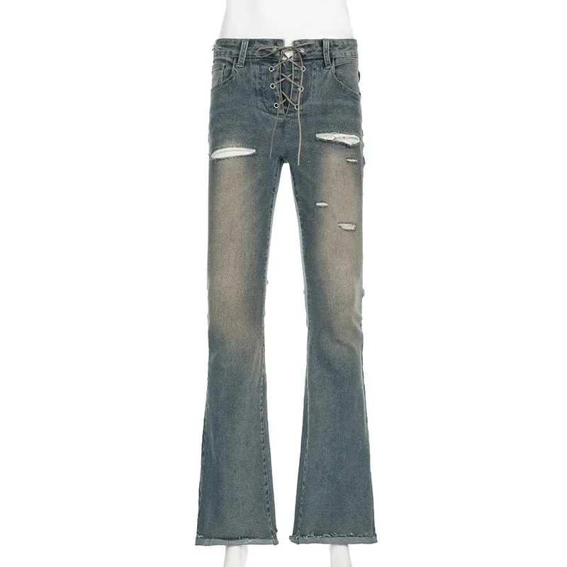 Wide Leg Denim Pants
