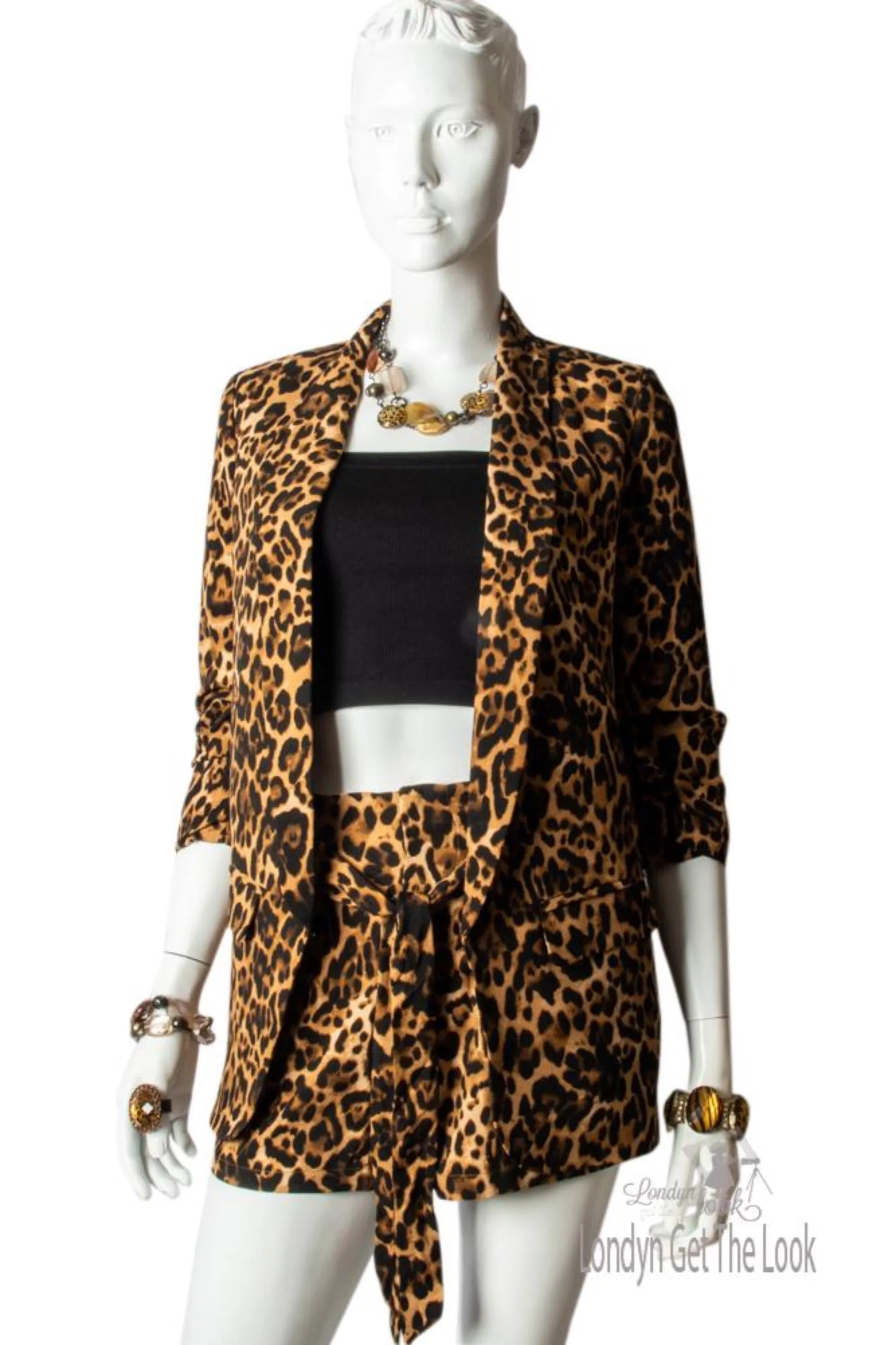 Wild Thing Leopard Print Blazer And Shorts Set