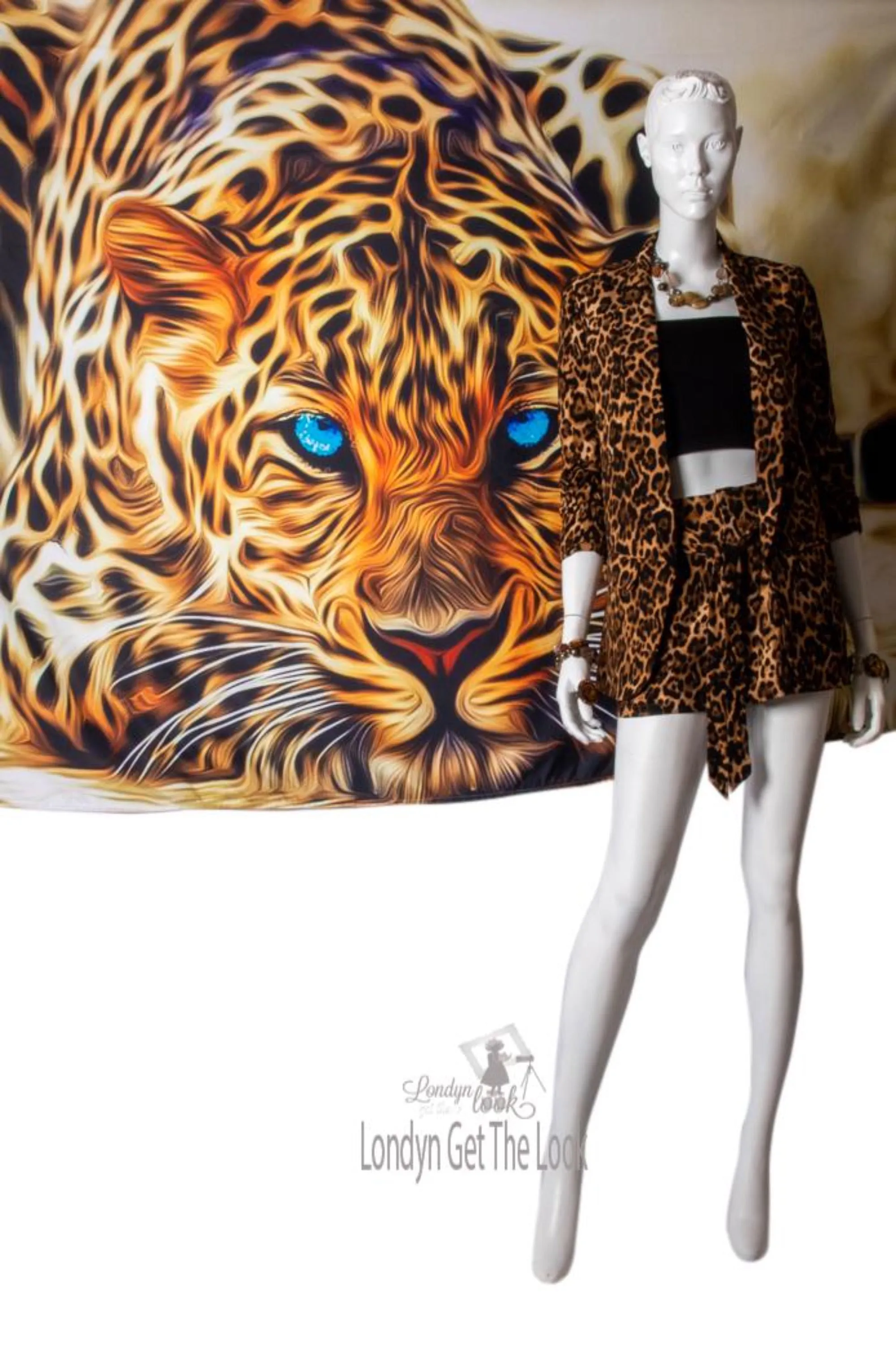 Wild Thing Leopard Print Blazer And Shorts Set