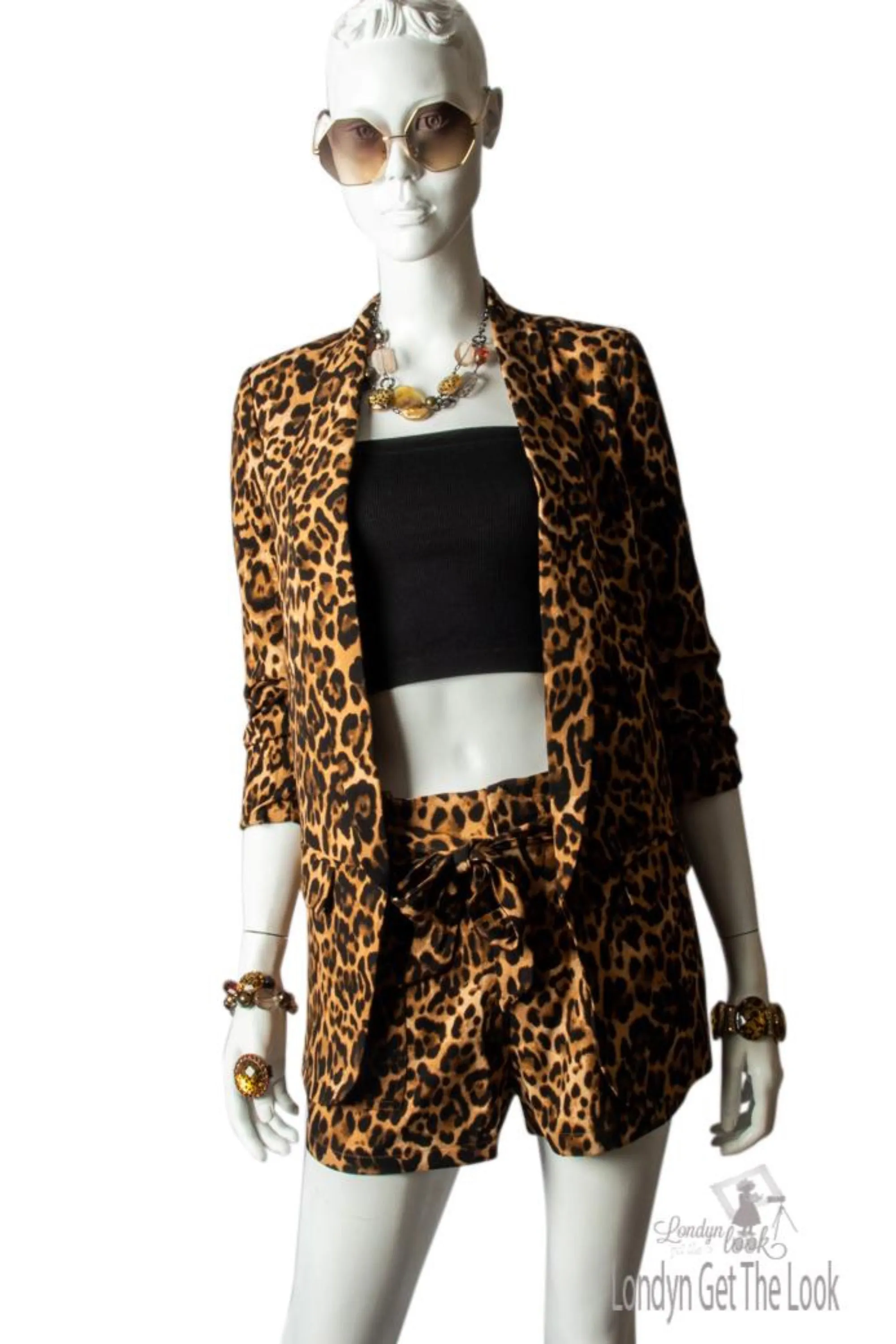Wild Thing Leopard Print Blazer And Shorts Set