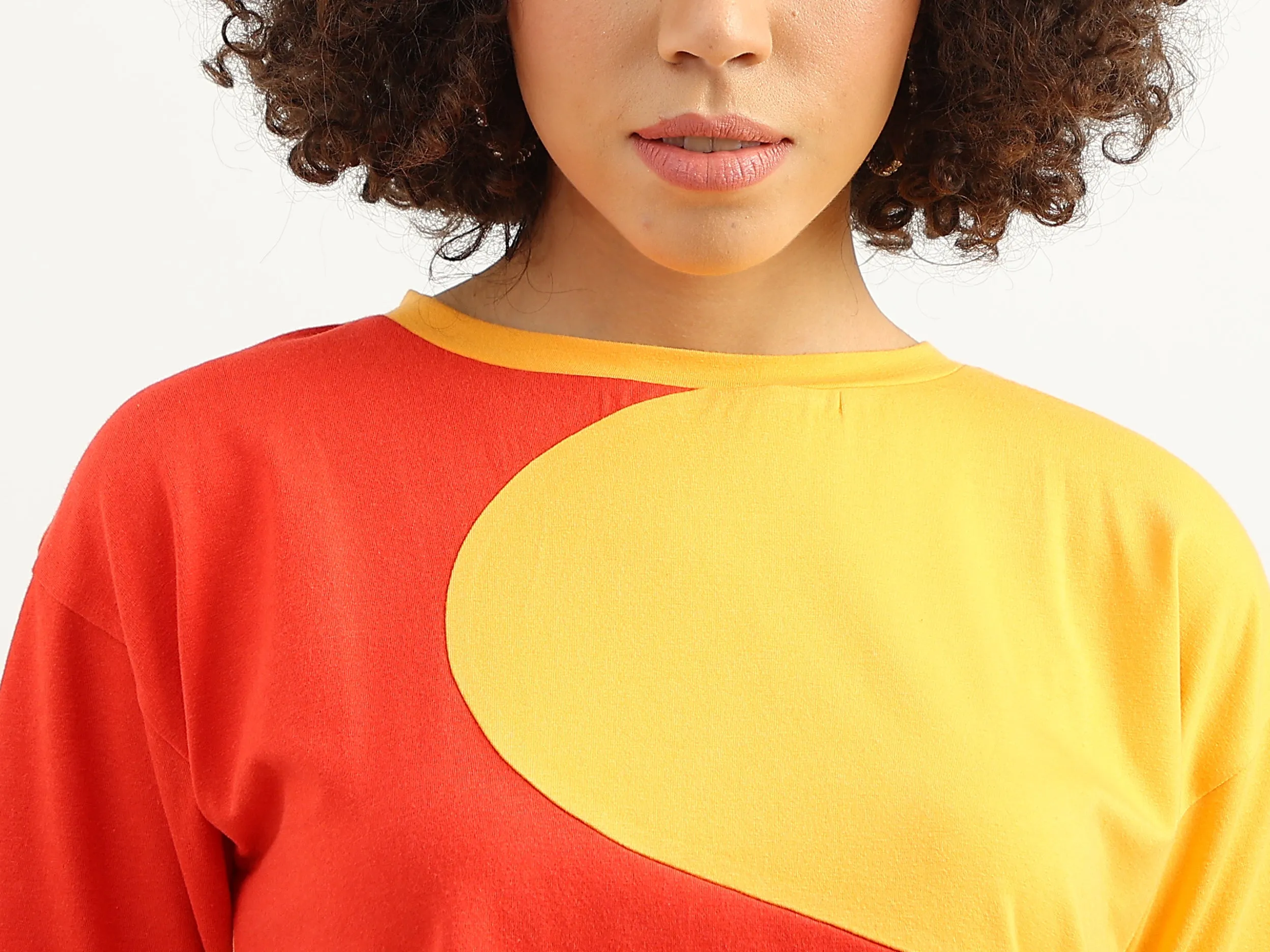 Women Colorblock Round Neck T-Shirt