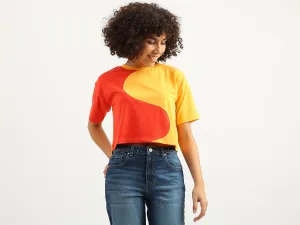 Women Colorblock Round Neck T-Shirt