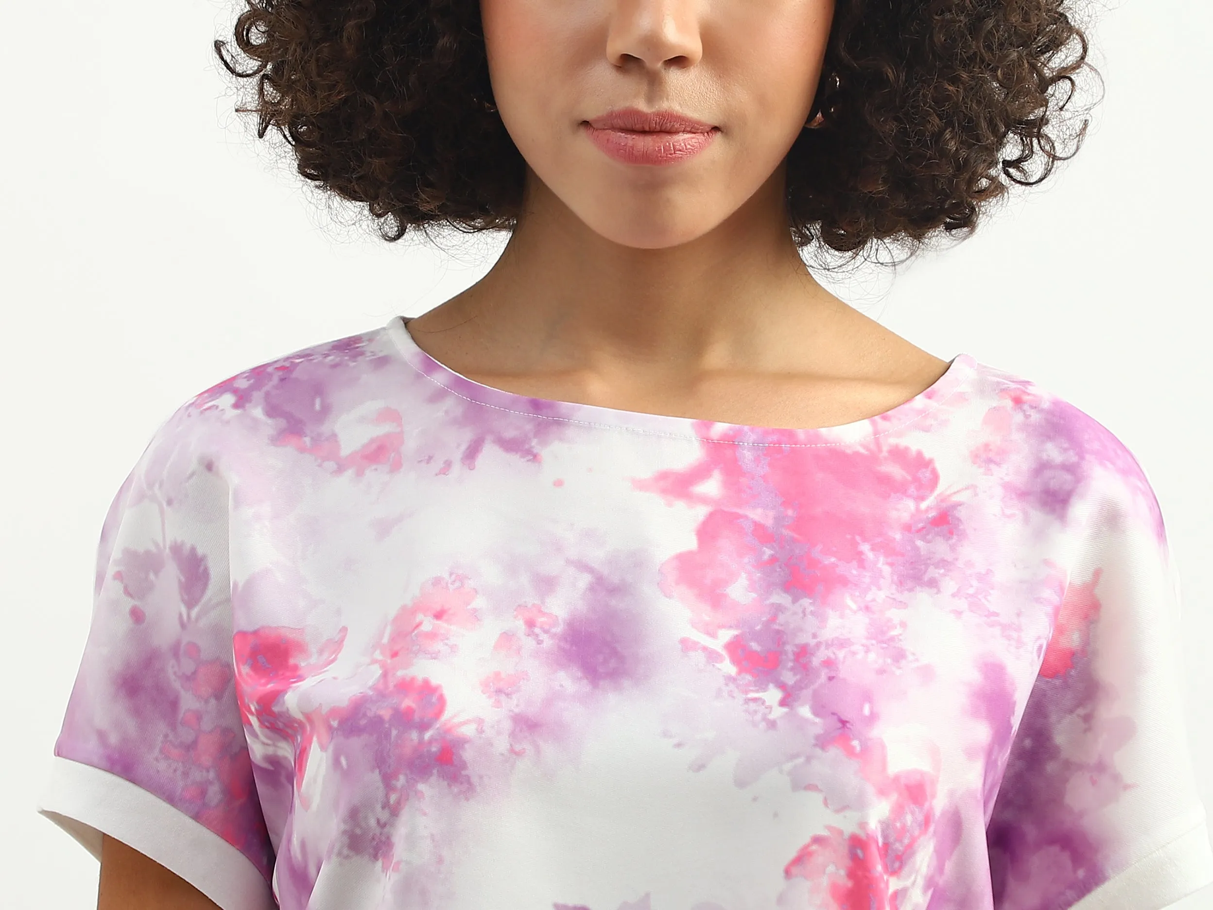 Women Tie & Dye Round Neck Top