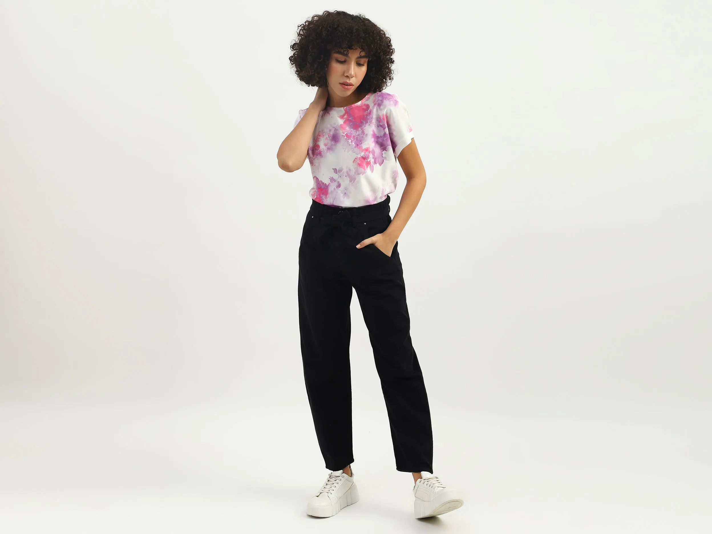 Women Tie & Dye Round Neck Top