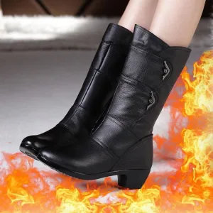 Women's Boots elegant in velvet padded and warm round head