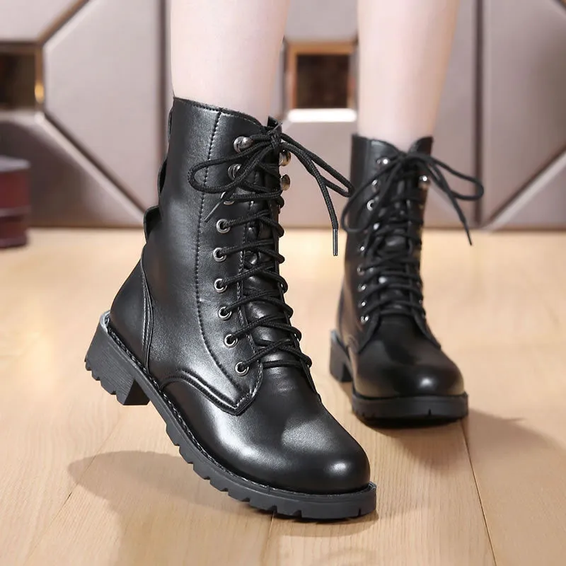 Women's Martin boots leather british style waterproof