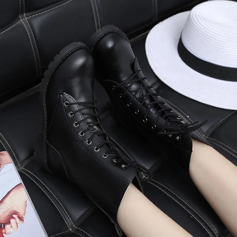 Women's Martin boots leather british style waterproof