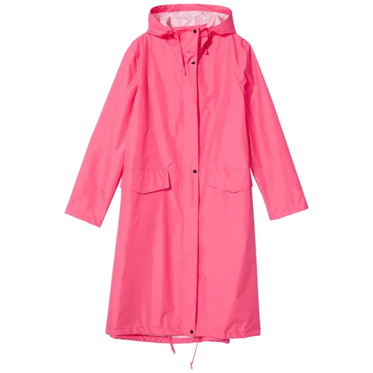 Women's Stylish Long Waterproof Raincoat with Hood for Outdoor Activities