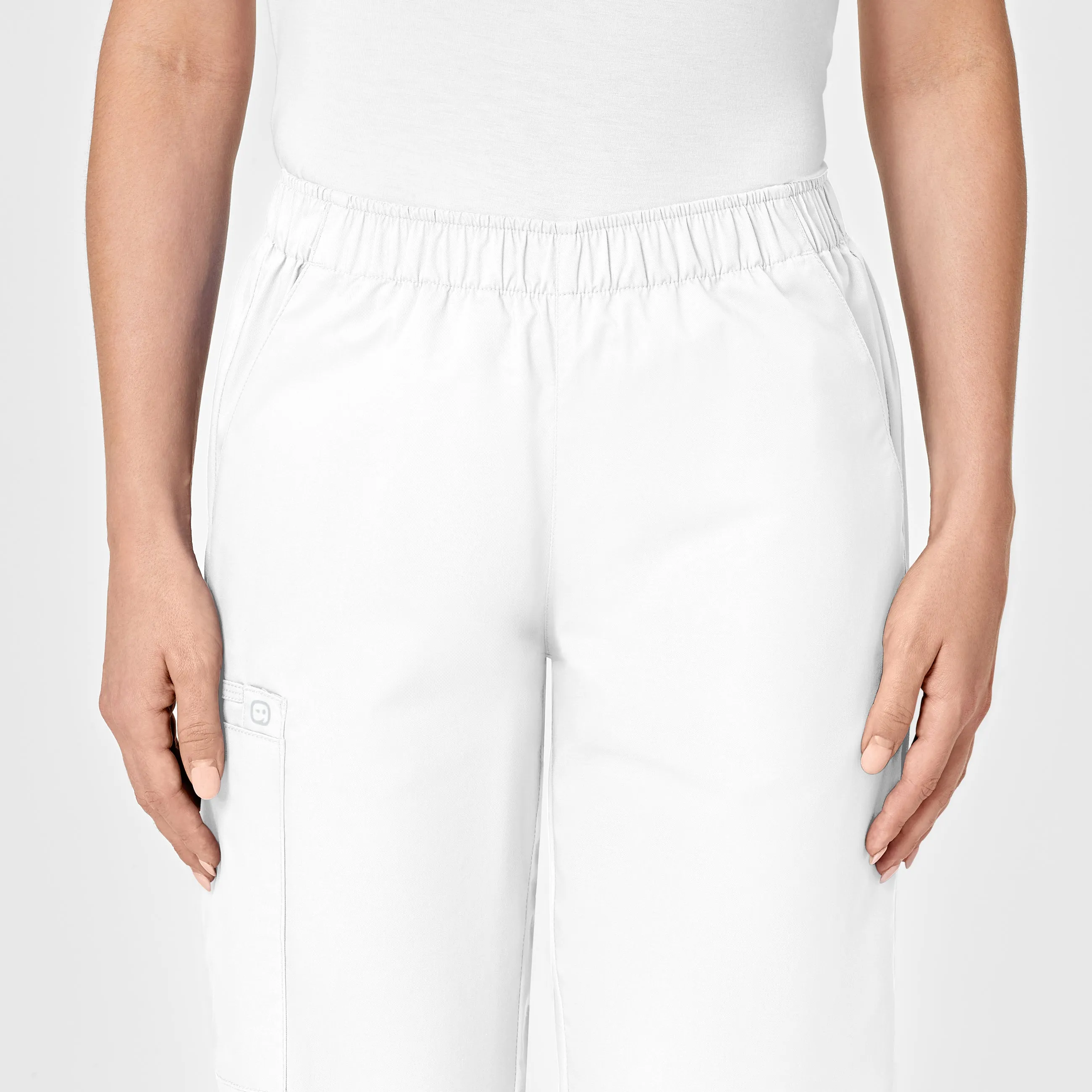 WonderWORK 501 Pull-On Cargo Scrub Pants White