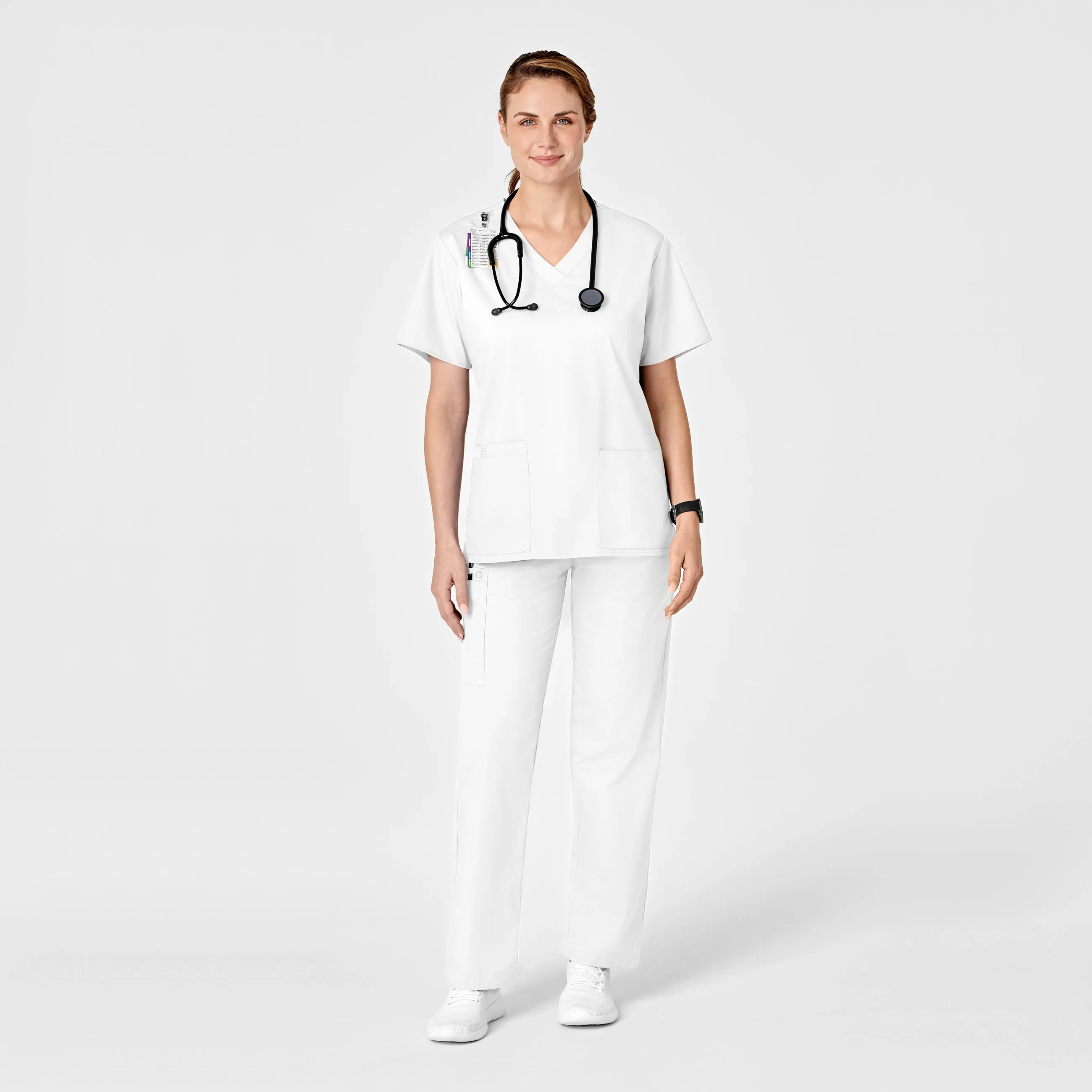 WonderWORK 501 Pull-On Cargo Scrub Pants White