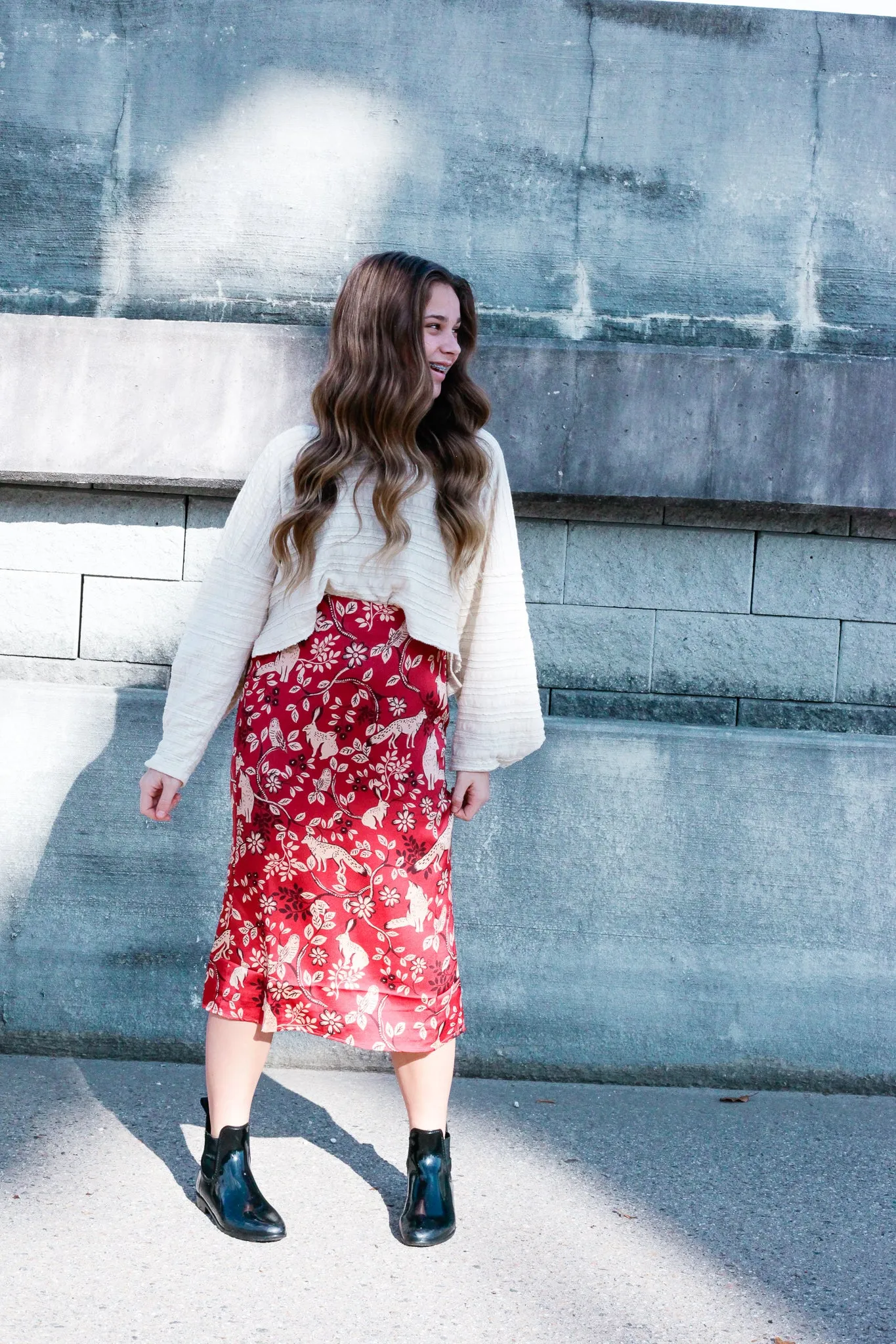 Woodland Satin Skirt
