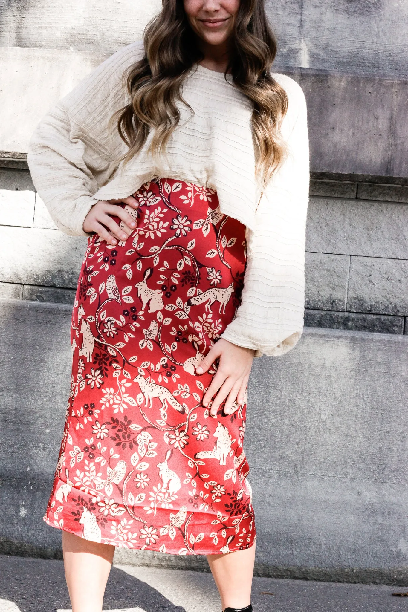 Woodland Satin Skirt