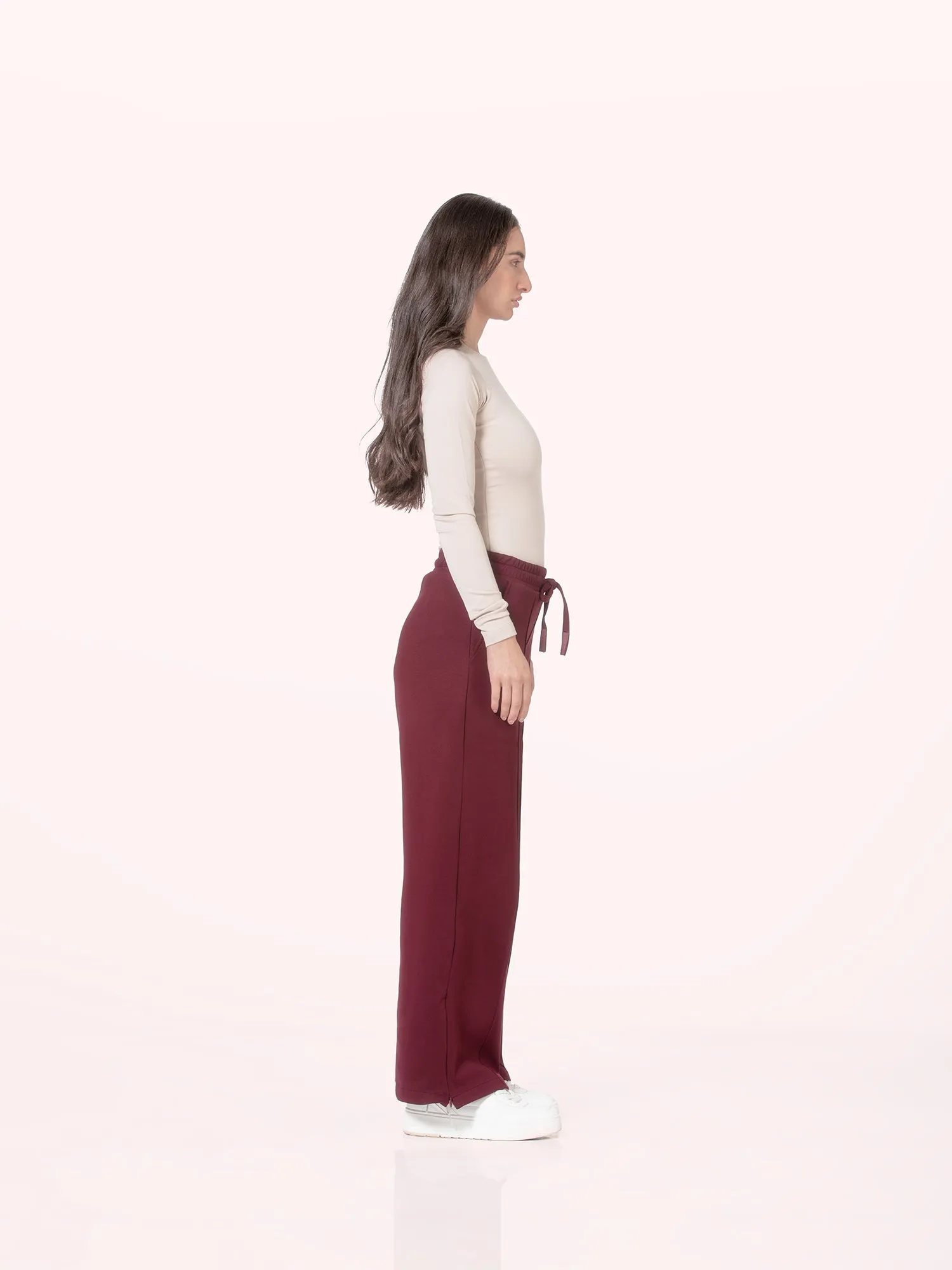 woo'ed wide-leg pants