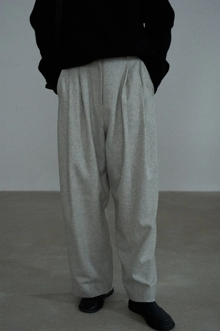 Wool blend casual sleek ankle binding pants | 4 color