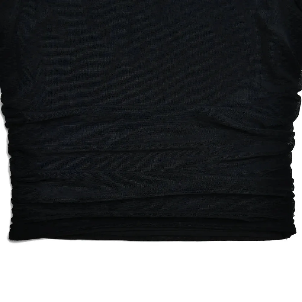 Y2K Mesh Ruffled Top & Mini Skirt Two Piece Set