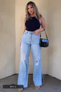 YMI DREAM WIDE LEG PANTS WITH HIGH SIDE SLIT