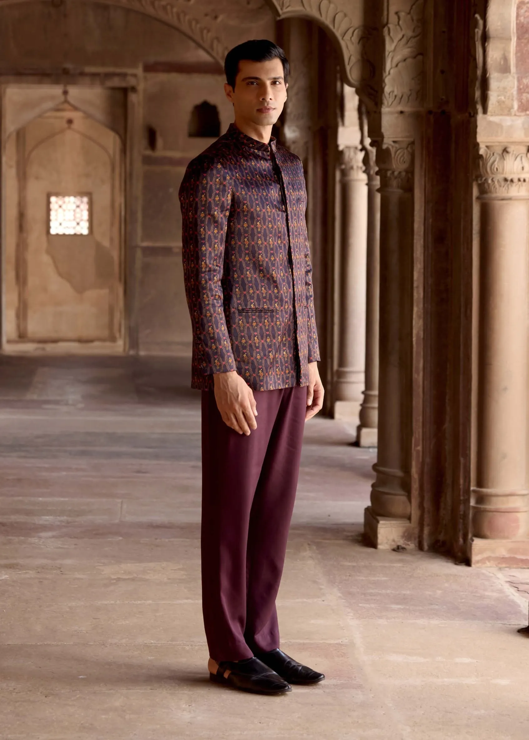 Zayn purple achkan kurta and pants