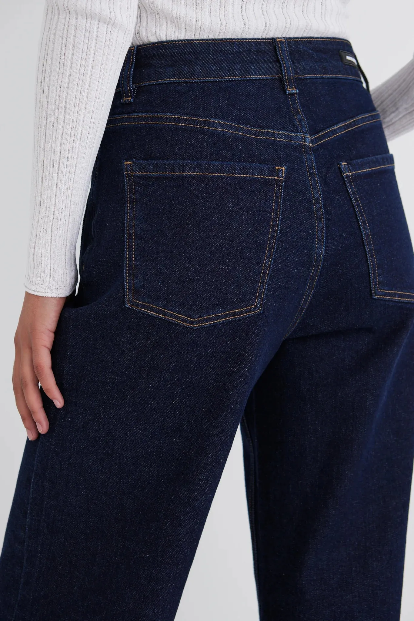 Zoey High Rise Wide Leg Pocket Jean - Indigo