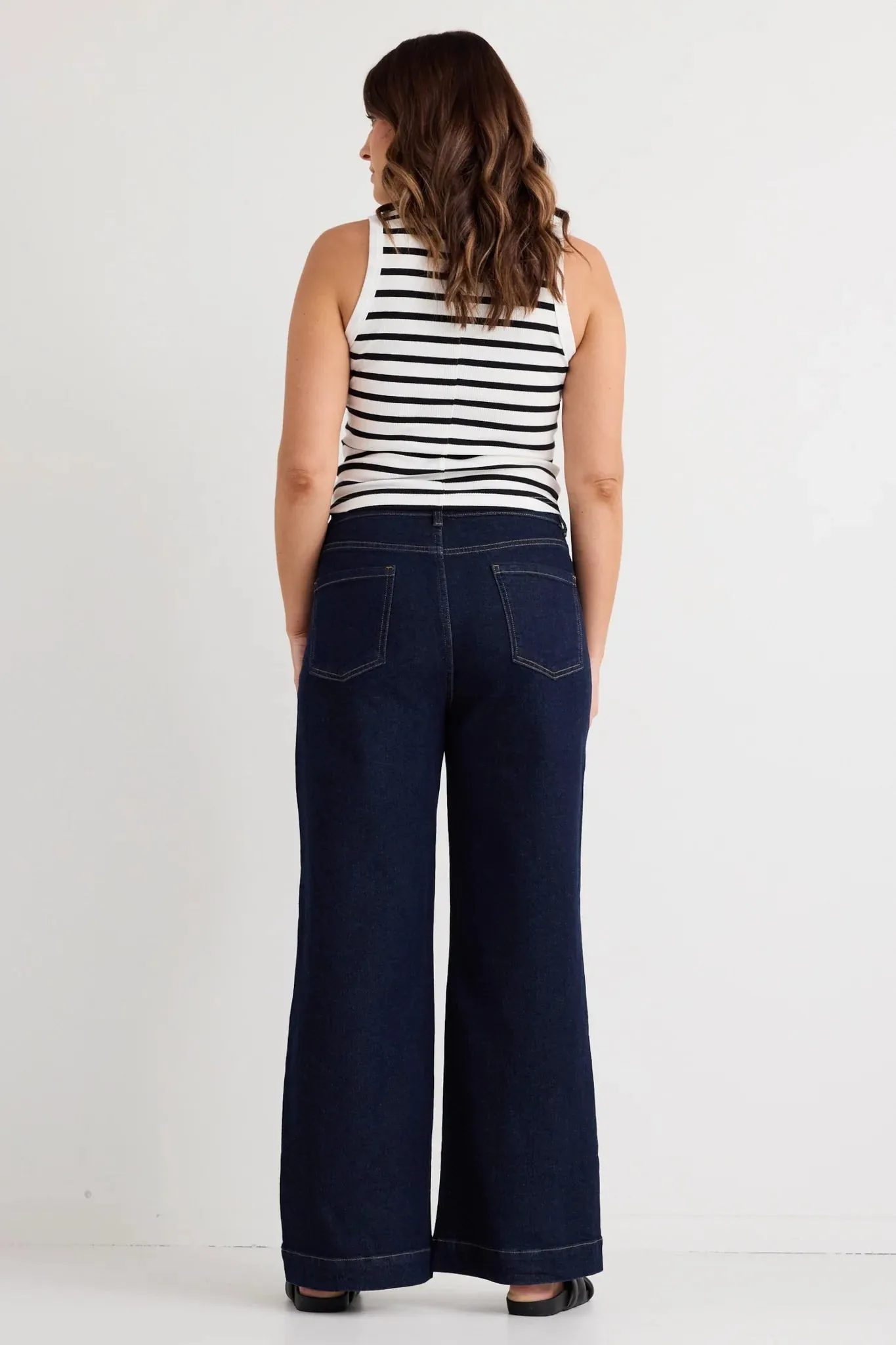 Zoey High Rise Wide Leg Pocket Jean - Indigo